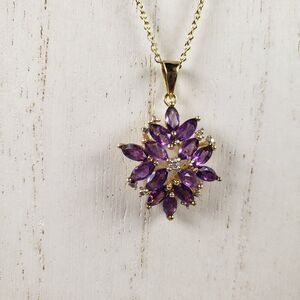 18k Gold Over Sterling Silver Sterling Silver & Diamond 18” Necklace